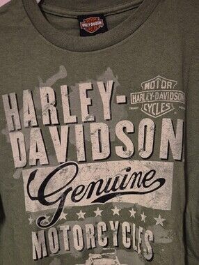 Harley-Davidson Large Long Sleeve Olive Green Shirt
